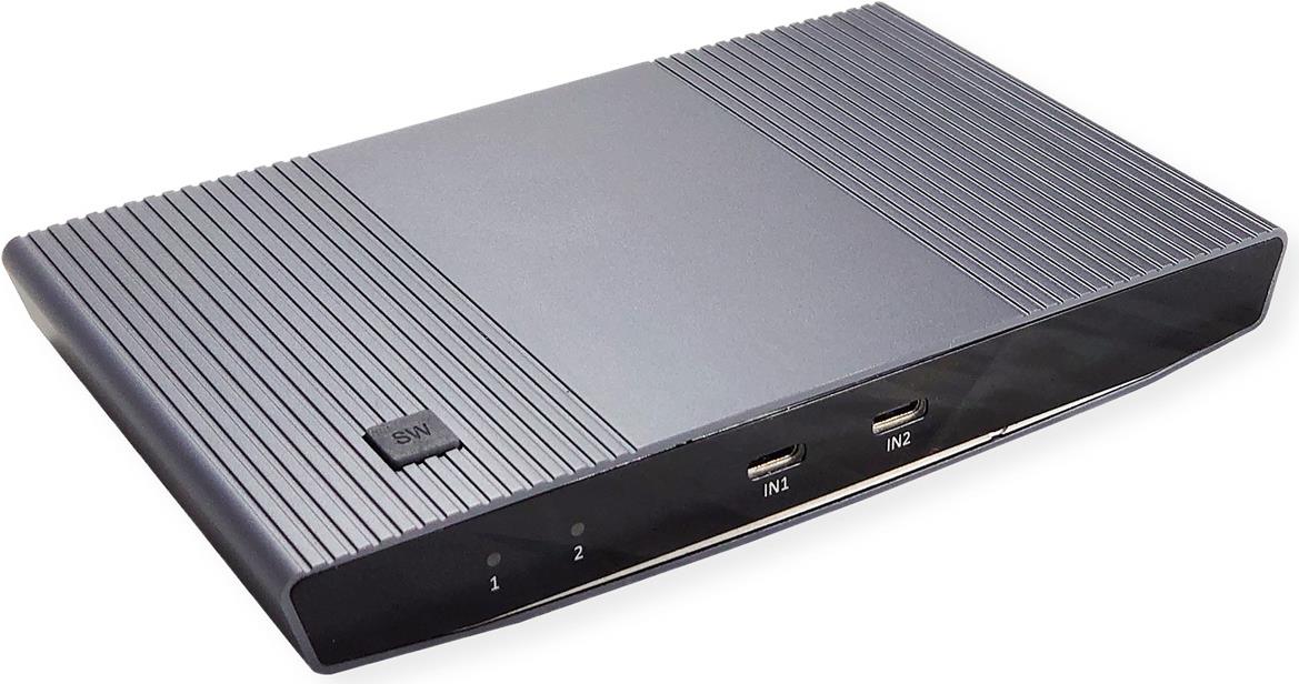 ROLINE KVM Switch 2fach/Dock USB-C+ HDMI USB 2x A+1x C - KVM-Umschalter - USB Typ C (14.01.3427)