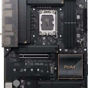 ASUS PROART B760-CREATOR WIFI - Motherboard - ATX - LGA1700-Sockel - B760 Chipsatz - USB-C 3,2 Gen2, USB 3,2 Gen 1, USB-C 3,2 Gen 2x2 - Gigabit LAN, 2,5 Gigabit LAN, Wi-Fi 6, Bluetooth - Onboard-Grafik (CPU erforderlich) - HD Audio (8-Kanal) (90MB1FY0-M1EAY0)