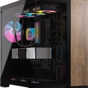 CORSAIR 6500X - Mid tower - E-ATX - Seitenteil mit Fenster (gehärtetes Glas) - keine Spannungsversorgung (ATX) - Walnussholz, Schwarz - USB/Audio (CC-9011282-WW)