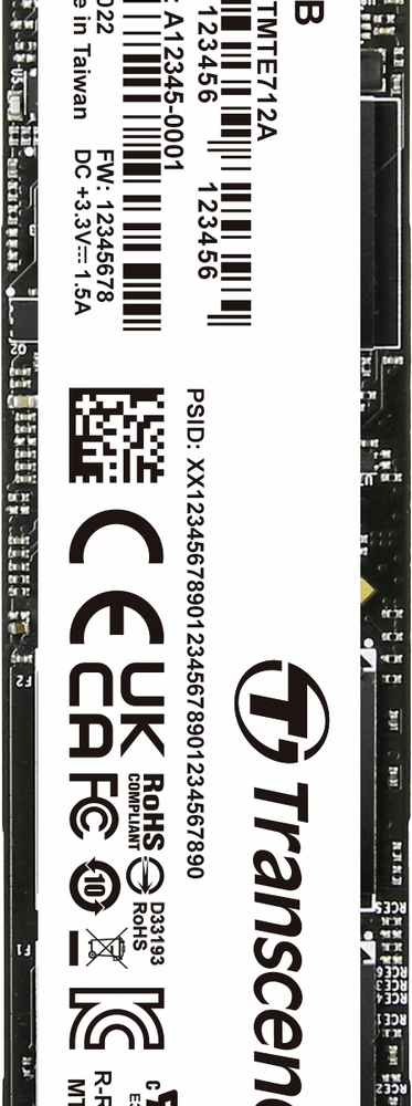 Transcend MTE712A - SSD - verschlüsselt - 1TB - intern - M.2 2280 (doppelseitig) - PCIe 4,0 x4 (NVMe) - 256-Bit-AES - Self-Encrypting Drive (SED), TCG Opal Encryption 2,0 (TS1TMTE712A)
