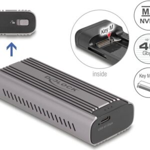 Delock - Speichergehäuse - M.2 - M.2 NVMe Card / PCIe (NVMe) - USB-C - Grau (42029)