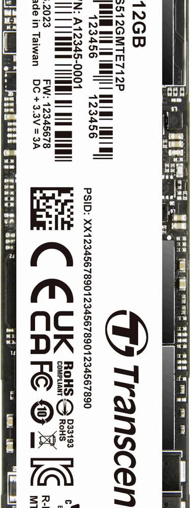 Transcend MTE712P M.2 512 GB PCI Express 4.0 NVMe 3D NAND (TS512GMTE712P)
