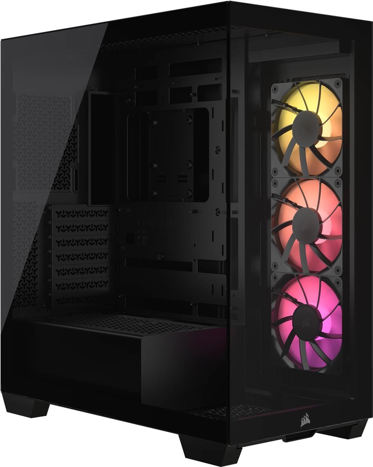 CORSAIR - Mid tower - Seitenteil mit Fenster (gehärtetes Glas) - keine Spannungsversorgung (ATX) - Schwarz - USB/Audio (CC-9011278-WW)