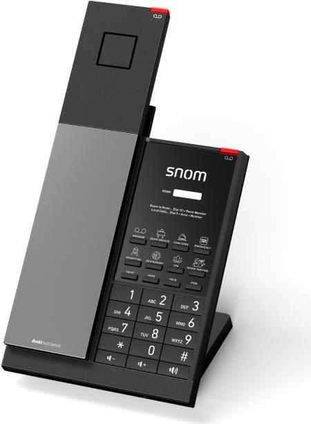 Snom HD351W - IP-Telefon - Schwarz - Kabelloses Mobilteil - Tisch/Wand - Antibakteriell - 1.881792 - 1.897344 GHz (00007009)