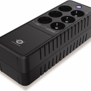 Conceptronic ZEUS09E Büro-USV - 850 VA - 490 W - Batterie- und überspannungsgeschützter Schuko x 3 - überspannungsgeschützter Schuko x 3 - RJ45-Ein-/Ausgang (ZEUS09E)