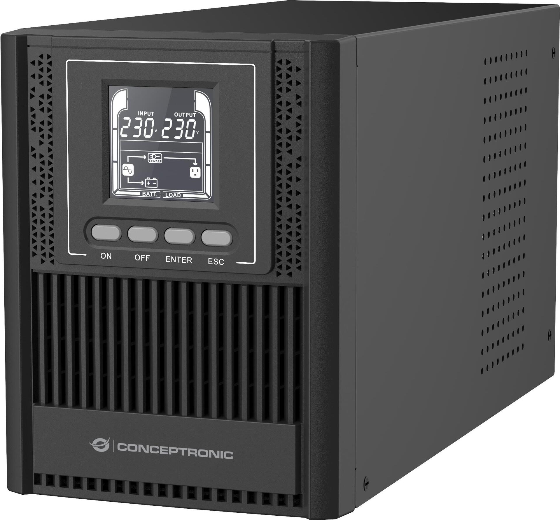 Conceptronic ZEUS52E1K 1000VA 900W Online Tower USV - IEC - Doppelwandler (Online) - 1 kVA - 900 W - Sine - 220 V - 240 V (ZEUS52E1K)