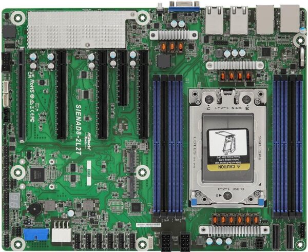 ASRock Rack SIENAD8-2L2T - Motherboard - ATX - Socket SP6 - USB 3,2 Gen 1 - 2 x 10 Gigabit LAN, 2 x Gigabit LAN - Onboard-Grafik (SIENAD8-2L2T)