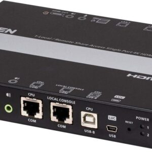 ATEN CN9850 - KVM-Switch - Fernzugriff über einen einzelnen Port, 4K, HDMI - 4 x KVM port(s) - 1 lokaler Benutzer - an Rack montierbar (CN9850)