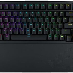 ASUS ROG Azoth Extreme - Tastatur - 75% - mit OLED-Display - backlit - kabellos - 2,4 GHz, Bluetooth 5,1, USB-C - QWERTZ - Deutsch - Tastenschalter: ROG NX Snow (austauschbar im laufenden Betrieb) - Schwarz (90MP03MA-BKDA01)