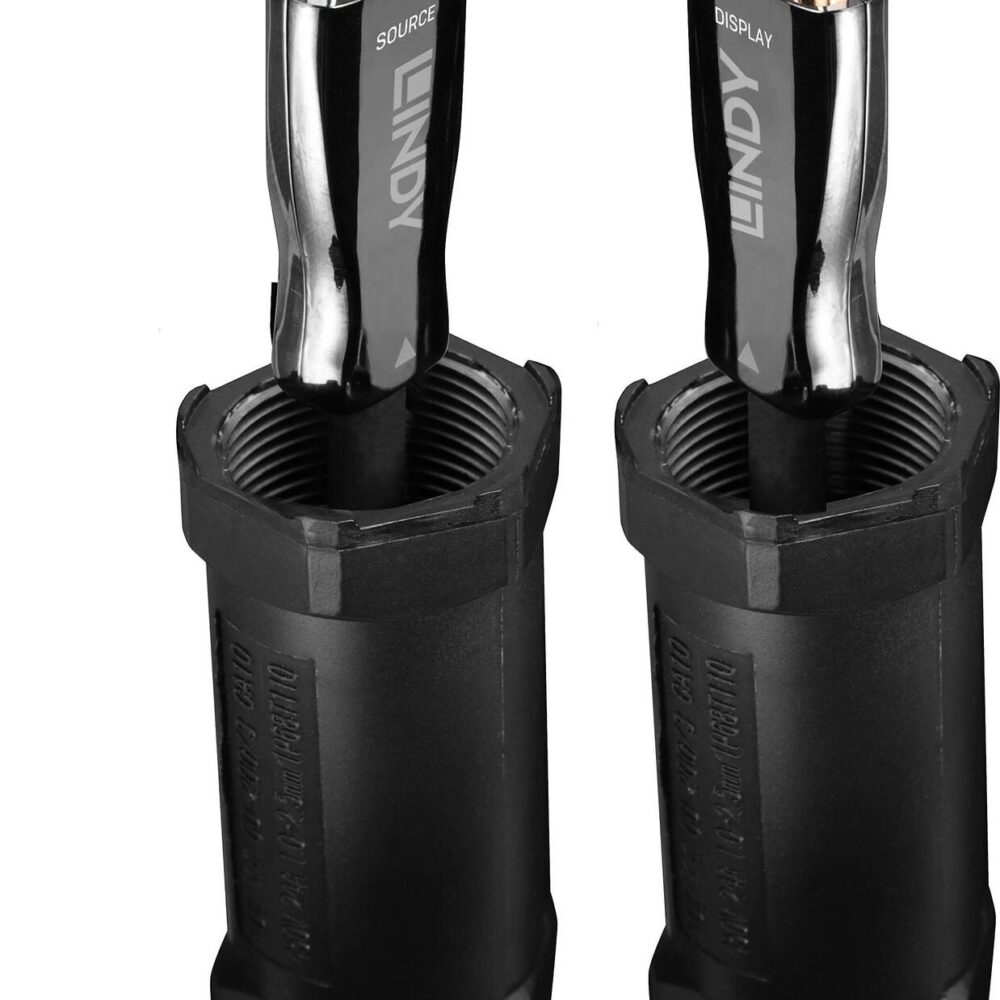 Lindy - Ultra High Speed - HDMI-Kabel - HDMI männlich zu HDMI männlich - 20,0m - Hybrid Kupfer/Kohlefaser - Schwarz - gepanzert, unterstützt 8K 60 Hz (7680 x 4320), unterstützt 4K 120 Hz (3840 x 2160), Active Optical Cable (AOC) (38529)