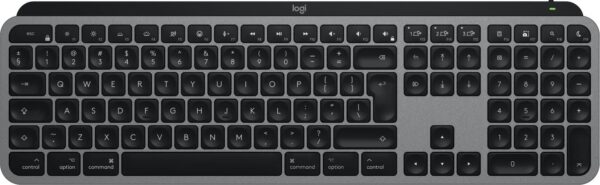 Logitech Master Series MX Keys S for Mac - Tastatur full size - hinterleuchtet - kabellos - Bluetooth LE - QWERTY - US International - Space-grau (920-011637)