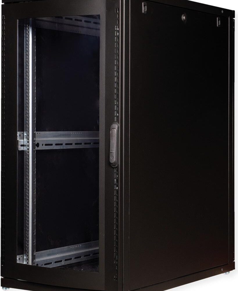 ROLINE 19 Zoll Serverschrank Pro 26 HE 600x1000 BxT schwarz Plexiglas (26.21.0148)