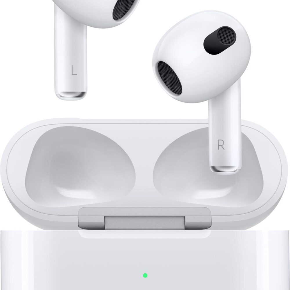 Apple AirPods with Lightning Charging Case - 3. Generation - True Wireless-Kopfhörer mit Mikrofon - Ohrstöpsel - Bluetooth - weiß (MPNY3TY/A)