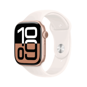 Apple Watch Series 10 GPS + Cellular 46mm Rose Gold Aluminium Case mit Light Blush Sport Band - M/L (MWY73QF/A)