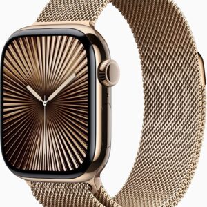 Apple Watch Series 10 GPS + Cellular 42mm Gold Titanium Case mit Gold Milanese Band (MX083QF/A)