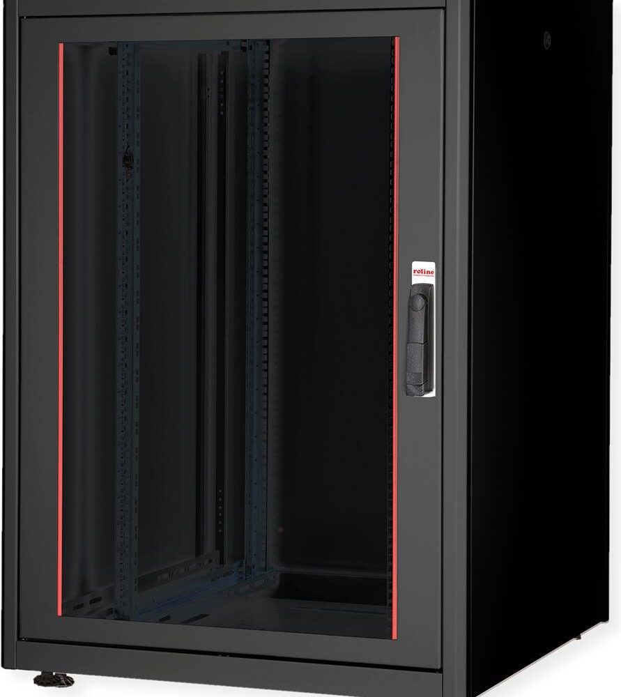 ROLINE 19 Zoll Netzwerkschrank Basic 22 800x800 BxT Glastür schwarz (26.21.0202)