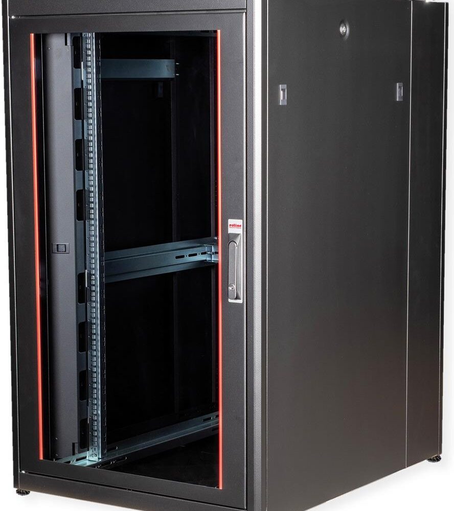 ROLINE 19 Zoll Netzwerkschrank Pro 26 HE 800x1000 BxT Glastür schwarz (26.21.0223)