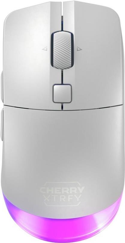 CHERRY Xtrfy M50 - Maus - ergonomisch - optisch - 5 Tasten - kabellos, kabelgebunden - 2,4 GHz, Bluetooth 5,2 - kabelloser Empfänger (USB) - weiß (JW-5000-0)