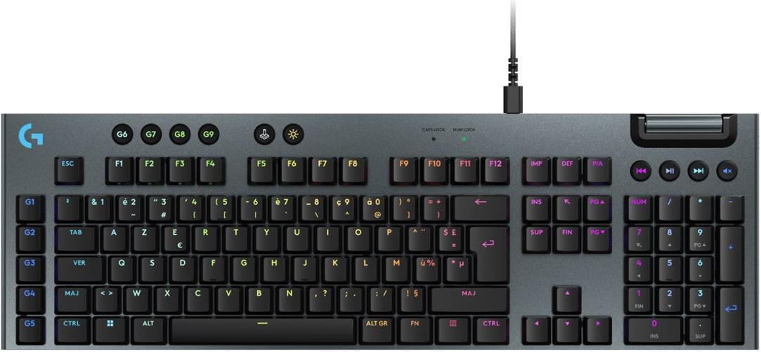 Logitech G G915 X - Tastatur - Hintergrundbeleuchtung - USB - AZERTY - Französisch - Tastenschalter: GL Tactile - Schwarz (920-012939)