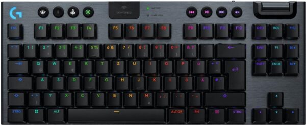 Logitech G G915 X - Tastatur - LIGHTSPEED - TKL - Hintergrundbeleuchtung - kabellos - Bluetooth 5,0, 2,4 GHz, USB - QWERTZ - Deutsch - Tastenschalter: GL Clicky - Schwarz (920-012754)