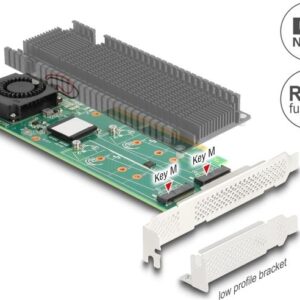 Delock - Speicher-Controller - M.2 NVMe Card - Low-Profile - RAID 0, 1, JBOD - PCIe 3,0 x8 (90123)