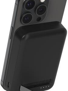Belkin BoostCharge Pro - Induktive Power Bank - magnetisch mit Qi2 - 10000 mAh - 15 Watt - Fast Charge, PD - 2 Ausgabeanschlussstellen (magnetisch, 24 pin USB-C) - auf Kabel: USB-C - Schwarz - für Apple iPhone 12, 13, 14, 15 (BPD008BTBK)