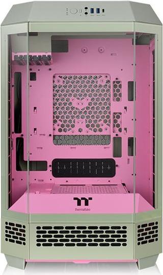 Thermaltake The Tower 300 - Micro Tower - mini ITX / micro ATX - Seitenteil mit Fenster (gehärtetes Glas) - keine Spannungsversorgung (PS/2) - Matcha-Pflaume - USB/Audio (CA-1Y4-00SJWN-00)