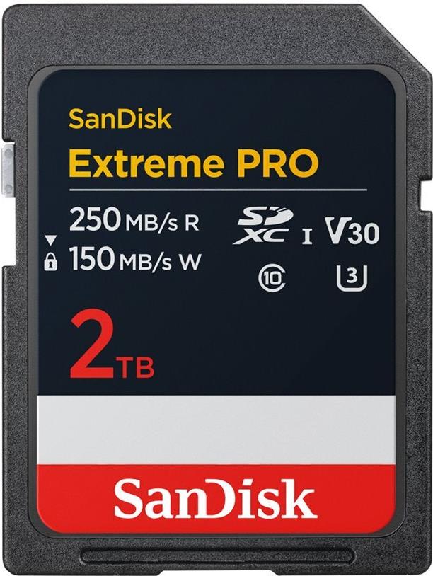 SanDisk Extreme Pro - Flash-Speicherkarte - 2TB - Video Class V30 / UHS-I U3 / Class10 - SDXC UHS-I (SDSDXXD-2T00-GN4IN)