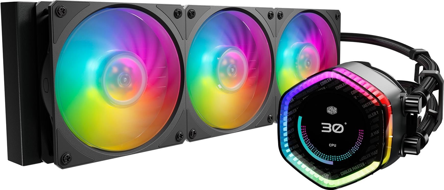 Cooler Master MasterLiquid 360 ION - Prozessor-Flüssigkeitskühlsystem - Kühlergröße: 360 mm - (für: LGA1156, LGA1155, LGA1150, LGA1151, AM4, LGA1200, LGA1700, AM5) - 120 mm - Schwarz (MLY-D36M-A24PZ-R1)