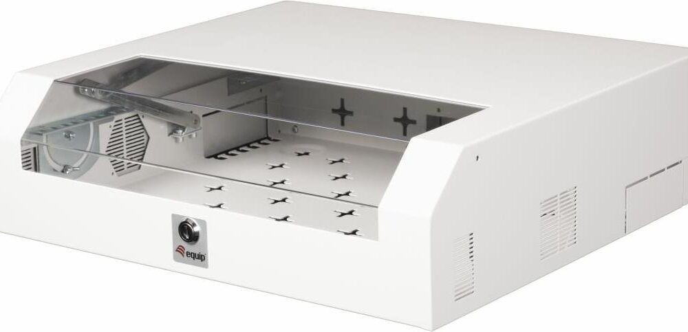 Equip Slim Flex 19' Schrank - 5HE - RAL7035 Grau - Wandmontiertes Regal - 2U/3U - 30 kg - Sperrschloss - Ablageschienen - 8,5 kg (ESF-05-G)