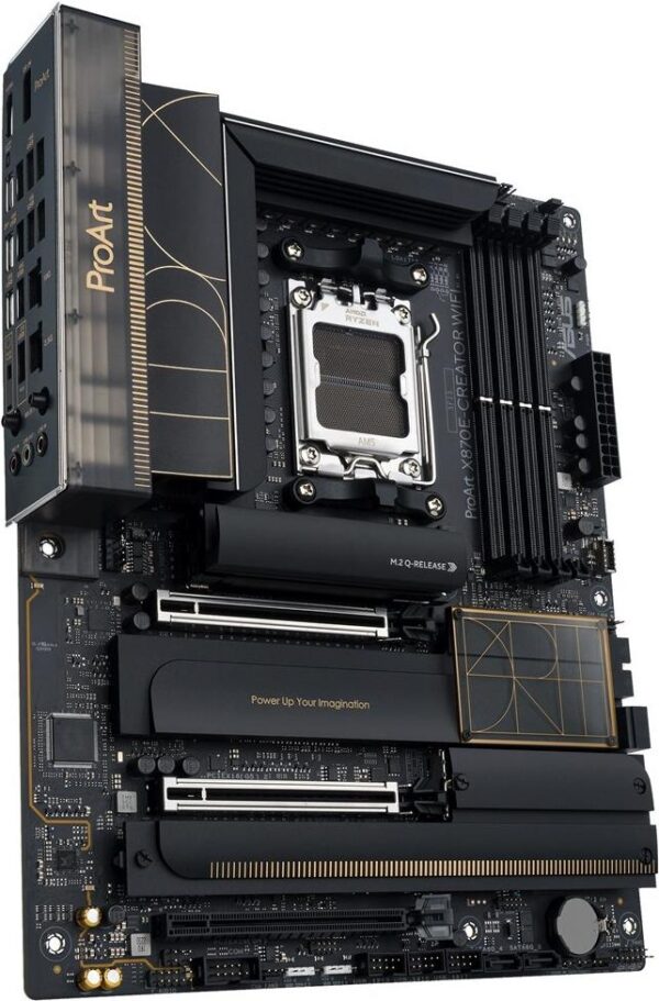 ASUS ProArt X870E-CREATOR WIFI - Motherboard - ATX - Socket AM5 - AMD X870E Chipsatz - USB4, USB-C 3,2 Gen 2x2, USB 3,2 Gen 2, USB 3,2 Gen 1 - Wi-Fi 7, 10 Gigabit LAN, Bluetooth - Onboard-Grafik (CPU erforderlich) - HD Audio (8-Kanal) (90MB1IG0-M0EAY0)