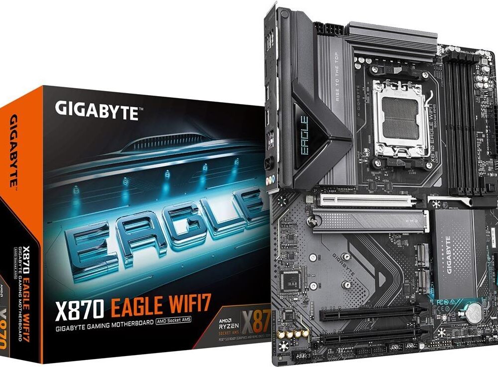 Gigabyte X870 EAGLE WIFI7 - Motherboard - ATX - Socket AM5 - AMD X870 Chipsatz - USB-C 3,2 Gen 2x2, USB4, USB 3,2 Gen 1, USB 3,2 Gen 2 - 2,5 Gigabit LAN, Bluetooth, Wi-Fi 7 - Onboard-Grafik (CPU erforderlich) - HD Audio (8-Kanal) (X870 EAGLE WIFI7)