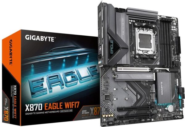 Gigabyte X870 EAGLE WIFI7 - Motherboard - ATX - Socket AM5 - AMD X870 Chipsatz - USB-C 3,2 Gen 2x2, USB4, USB 3,2 Gen 1, USB 3,2 Gen 2 - 2,5 Gigabit LAN, Bluetooth, Wi-Fi 7 - Onboard-Grafik (CPU erforderlich) - HD Audio (8-Kanal) (X870 EAGLE WIFI7)