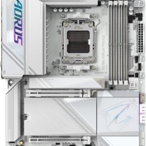 GIGABYTE AORUS X870E PRO ICE - Motherboard - ATX - Socket AM5 - AMD X870E Chipsatz - USB-C 3,2 Gen 2x2, USB4, USB 3,2 Gen 1, USB 3,2 Gen 2 - 2,5 Gigabit LAN, Bluetooth, Wi-Fi 7 - Onboard-Grafik (CPU erforderlich) - HD Audio (8-Kanal) (X870E AORUS PRO ICE)