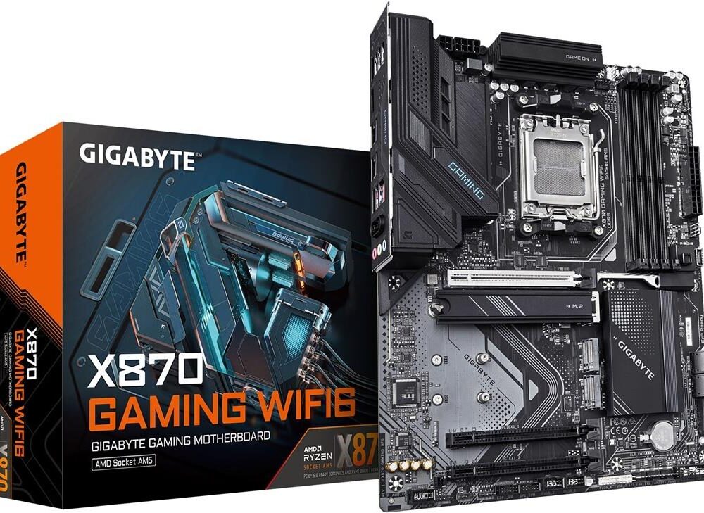 Gigabyte X870 GAMING WIFI6 - Motherboard - ATX - Socket AM5 - AMD X870 Chipsatz - USB4, USB 3,2 Gen 2, USB 3,2 Gen 1, USB-C 3,2 Gen 2x2 - 2,5 Gigabit LAN, Wi-Fi 6, Bluetooth - Onboard-Grafik (CPU erforderlich) - HD Audio (8-Kanal) (X870 GAMING P WF6)