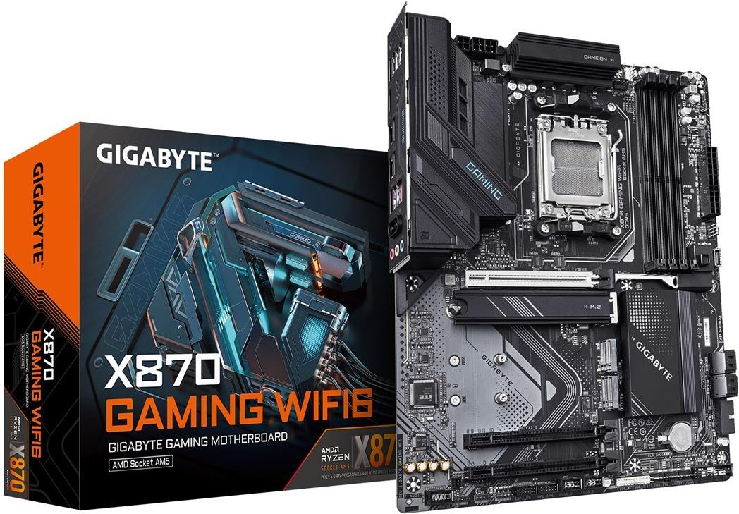 Gigabyte X870 GAMING WIFI6 - Motherboard - ATX - Socket AM5 - AMD X870 Chipsatz - USB4, USB 3,2 Gen 2, USB 3,2 Gen 1, USB-C 3,2 Gen 2x2 - 2,5 Gigabit LAN, Wi-Fi 6, Bluetooth - Onboard-Grafik (CPU erforderlich) - HD Audio (8-Kanal) (X870 GAMING P WF6)