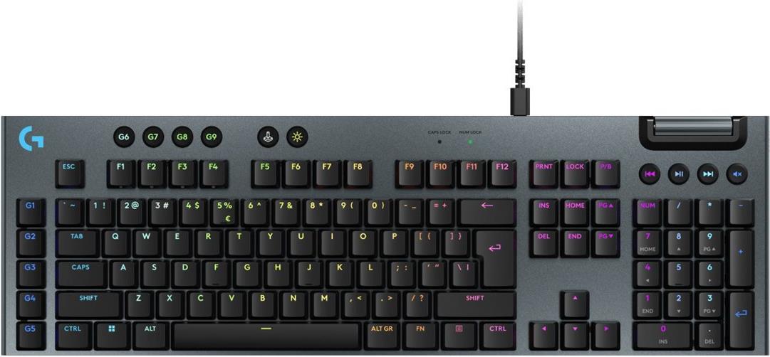 Logitech G G915 X - Tastatur - Hintergrundbeleuchtung - USB - QWERTY - US International - Tastenschalter: GL Tactile - Schwarz (920-012942)