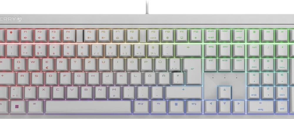 CHERRY XTRFY MX 2,0S - Tastatur - 100% - full size - Hintergrundbeleuchtung - USB - QWERTZ - Deutsch - Tastenschalter: CHERRY MX2A Red - weiß (G80-3821LJBDE-0)