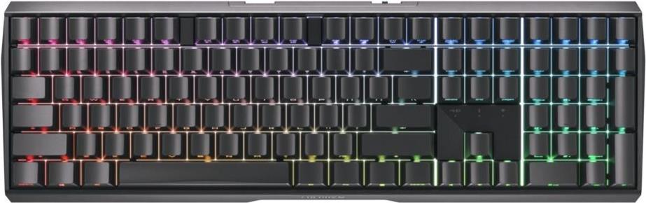 CHERRY XTRFY MX 3,0S - Tastatur - 100% - full size - Hintergrundbeleuchtung - kabellos - USB, 2,4 GHz, Bluetooth 5,2 - QWERTZ - Deutsch - Tastenschalter: CHERRY MX2A Red - Schwarz (G80-3872LJBDE-2)