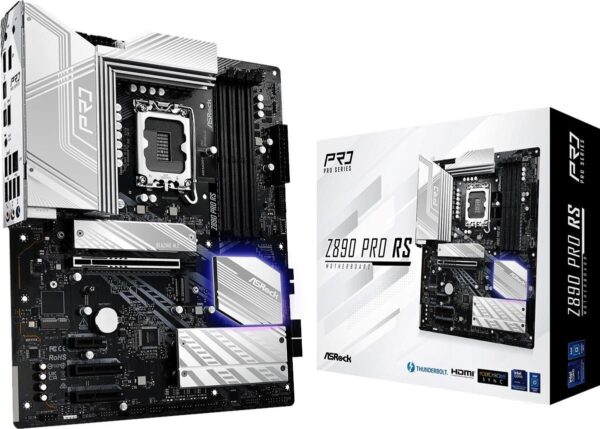 ASRock Z890 Pro RS - Motherboard - ATX - LGA1851-Sockel - Z890 Chipsatz - USB4, USB 3,2 Gen 2x2, USB 3,2 Gen 2, USB 3,2 Gen 1 - Onboard-Grafik (CPU erforderlich) - HD Audio (8-Kanal) (90-MXBP10-A0UAYZ)