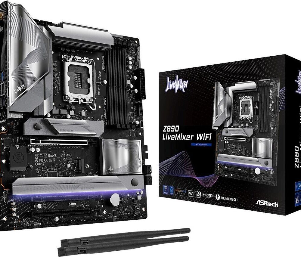 ASRock Z890 LiveMixer WiFi - Motherboard - ATX - LGA1851-Sockel - Z890 Chipsatz - USB4, USB 3,2 Gen 2x2, USB 3,2 Gen 2, USB 3,2 Gen 1 - 2,5 Gigabit LAN, Wi-Fi 7, Bluetooth - Onboard-Grafik (CPU erforderlich) - HD Audio (8-Kanal) (90-MXBPE0-A0UAYZ)