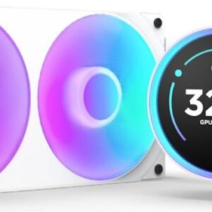 NZXT Kraken Elite 240 RGB - Prozessor-Flüssigkeitskühlsystem - mit LCD-Display - (für: LGA1851, LGA1700, LGA1200, LGA115x Socket, AM5, AM4) - Kupfer - 2 x 120 mm - Mattes Weiß (RL-KR24E-W2)