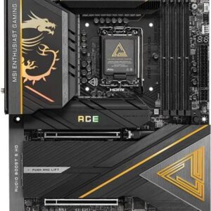 MSI MEG Z890 ACE - Motherboard - ATX - LGA1851-Sockel - Z890 Chipsatz - USB-C 3,2 Gen 2x2, USB 3,2 Gen 1, USB 3,2 Gen 2, USB4, USB-C 3,2 Gen2 - 10 Gigabit LAN, Wi-Fi 7, Bluetooth - Onboard-Grafik (CPU erforderlich) - HD Audio (8-Kanal) (7E22-001R)