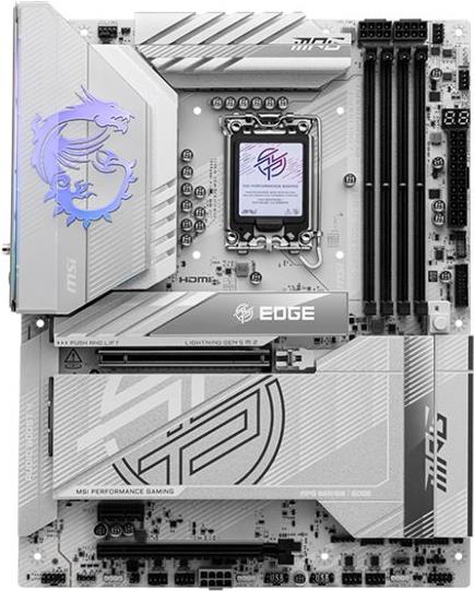 MSI MPG Z890 EDGE TI WIFI - Motherboard - ATX - LGA1851-Sockel - Z890 Chipsatz - USB4, USB 3,2 Gen 1, USB 3,2 Gen 2, USB-C 3,2 Gen 2x2, USB-C 3,2 Gen2 - 5 Gigabit Ethernet, Wi-Fi 7, Bluetooth - Onboard-Grafik (CPU erforderlich) - HD Audio (8-Kanal) (7E19-001R)