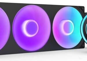 NZXT Kraken Elite 360 RGB - Prozessor-Flüssigkeitskühlsystem - mit LCD-Display - Kühlergröße: 360 mm - (für: LGA1851, LGA1700, LGA1200, LGA115x Socket, AM4, AM5) - Kupfer - 120 mm - mattschwarz (RL-KR36E-B2)