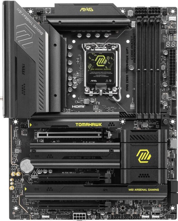 MSI MAG Z890 TOMAHAWK WIFI - Motherboard - ATX - LGA1851-Sockel - Z890 Chipsatz - USB 3,2 Gen 1, USB 3,2 Gen 2, USB-C 3,2 Gen2, USB4, USB-C 3,2 Gen 2x2 - 5 Gigabit Ethernet, Wi-Fi 7, Bluetooth - Onboard-Grafik (CPU erforderlich) - HD Audio (8-Kanal) (7E32-001R)