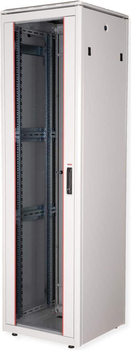 Roline Pro - Schrank Netzwerkschrank - mit Glastür, 600 x 600 mm (B x T) - RAL 7035, Hellgrau - 42HE - 48.3 cm (19") (26.21.0062)