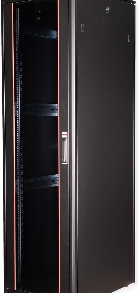 Roline Pro - Schrank Netzwerkschrank - mit Glastür, 600 x 800 mm (B x T) - RAL 9005, Jet Black - 42HE - 48.3 cm (19") (26.21.0232)