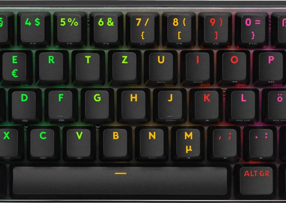 Logitech G PRO X 60 - Tastatur - Gaming - 60% - TKL - Hintergrundbeleuchtung - kabellos - 2,4 GHz, Bluetooth - QWERTZ - Deutsch - Tastenschalter: Tactile - Schwarz (920-011905)