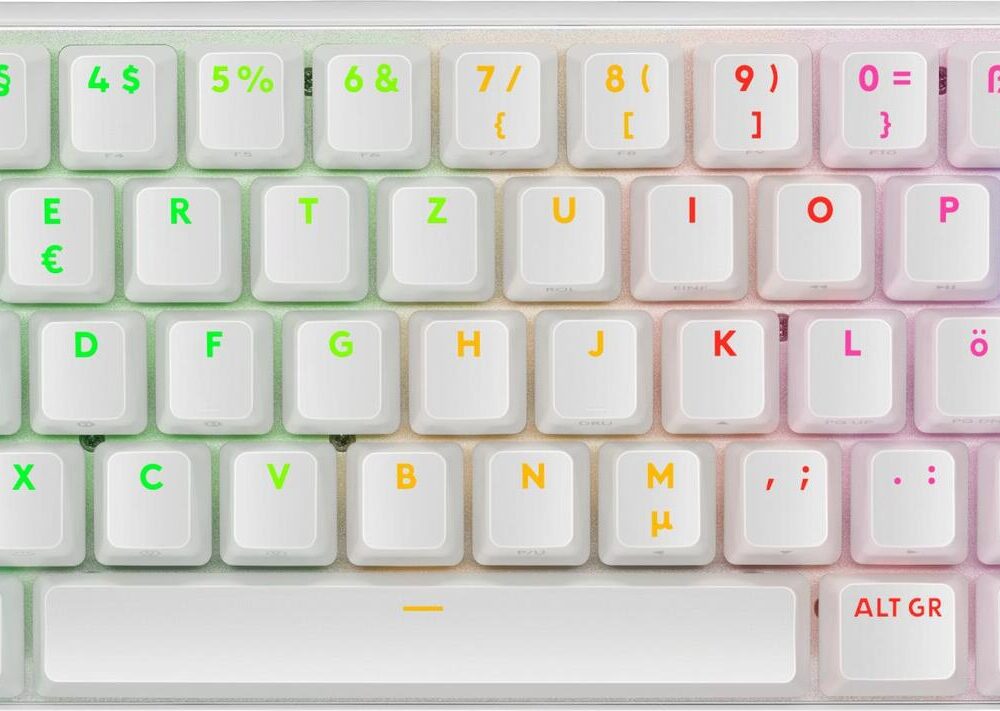 Logitech G PRO X 60 - Tastatur - Gaming - 60% - TKL - Hintergrundbeleuchtung - kabellos - 2,4 GHz, Bluetooth - QWERTZ - Deutsch - Tastenschalter: Tactile - weiß (920-011924)